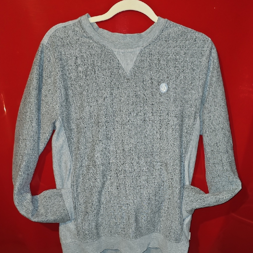 Volcom Gray Crewneck Sweatshirt Two Tone Men Small Outerwear Activewear Y2k